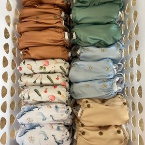20 New Cloth Diapers Lot - Just Peachy Hybrid/ All-in-Two